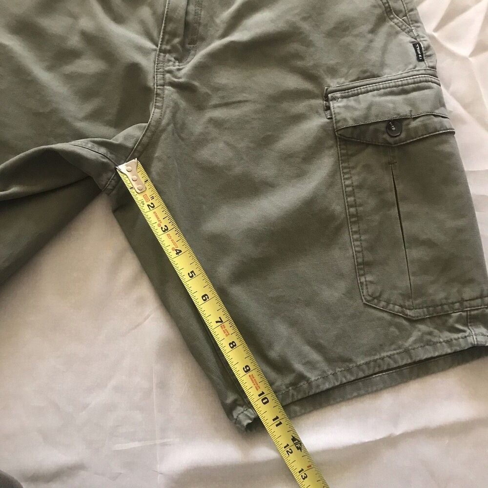 O'Neill Olive Green Outdoor Hiking Cargo Cotton Mens Shorts Size 31 - Picture 8 of 9